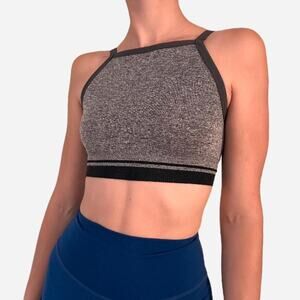 Grey and black soft sports bra striped aerie